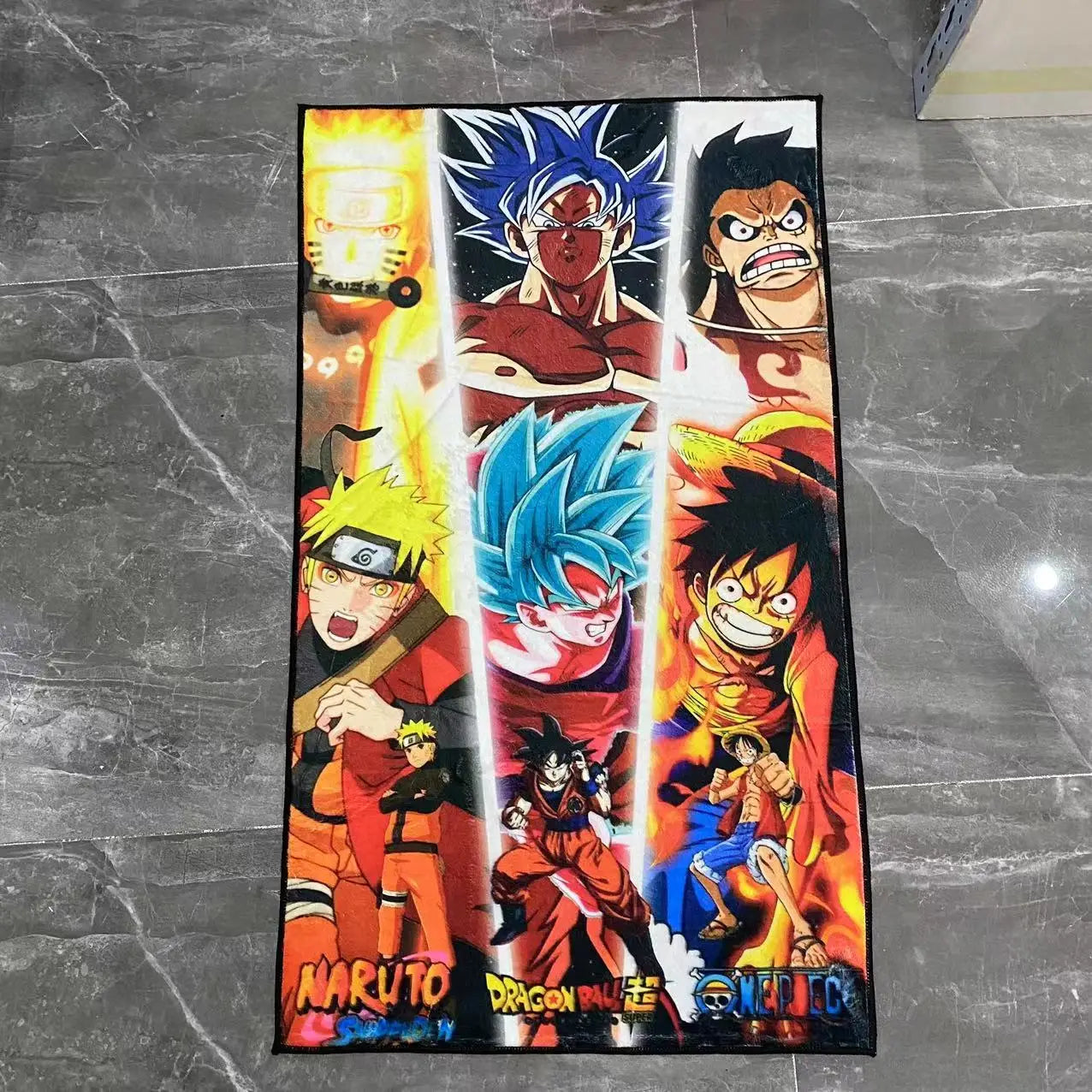 DragonBall X Naruto X One Piece Teppich – Rutschfest & Weich
